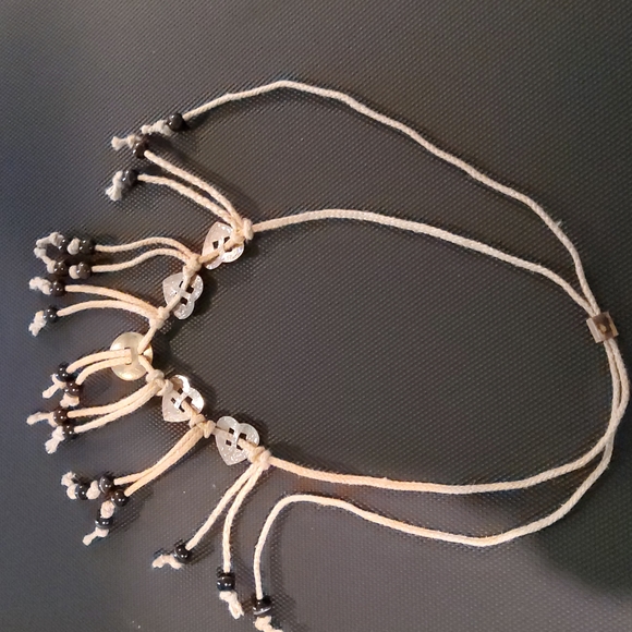 Hearts n Concho Beaded Cord Neclace/Belt - Picture 2 of 9